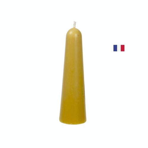 Bougie 100% cire abeille . Forme conique . 13cm