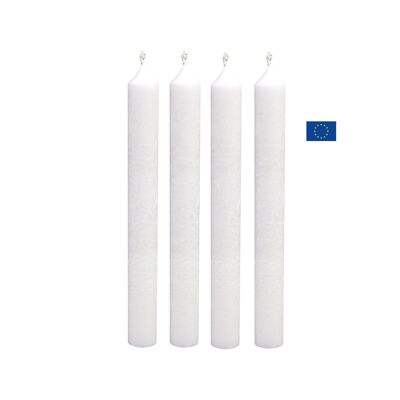 Box of 4 white organic stearin candles