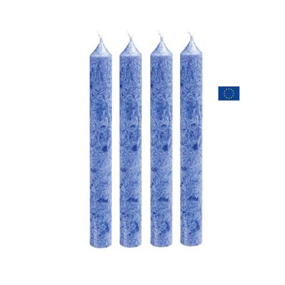 Boîte 4 bougies stéarine bio bleue foncée
