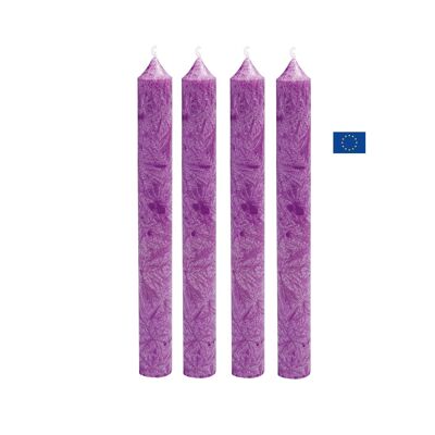 Boîte 4 bougies stéarine bio violette