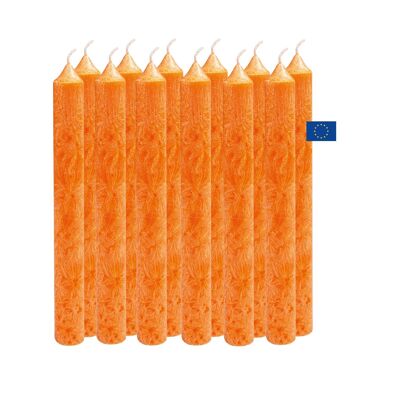 Orange Bio-Stearin-Kerze im Karton