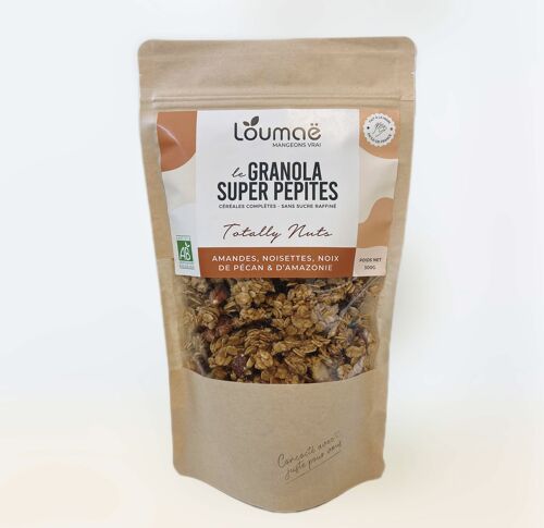 Granola Super Pépites Totally Nuts - Amandes, noisettes, noix de pécan & d'Amazonie BIO 12x300g