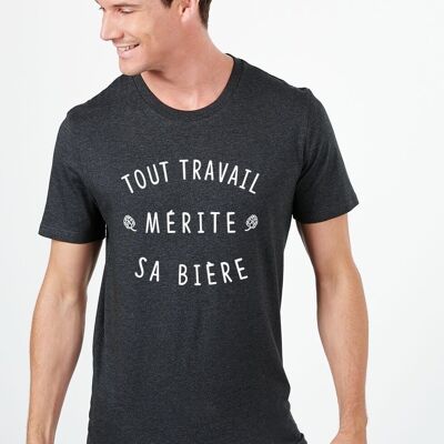 T-shirt homme Tout travail mérite sa bière