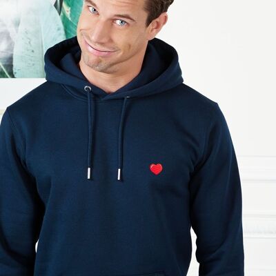 Heart men's hoodie (embroidered)