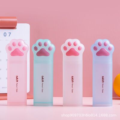 Estuche para lápices con pata de gato kawaii, material escolar, vuelta al cole, papelería