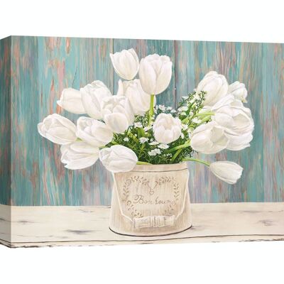 Shabby chic painting on canvas: Remy Dellal, Country Bouquet