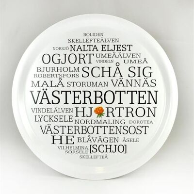 Bandeja de diseño Mellow 31 cm redonda Bricka Västerbotten blanco