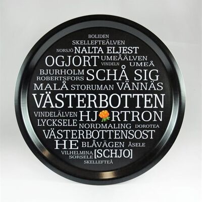 Mellow Design plateau 31 cm rond Bricka Västerbotten noir