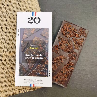 Tableta Gourmet - Nibs de Zorzal y Turrón de Cacao