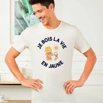Men's t-shirt I drink life in yellow