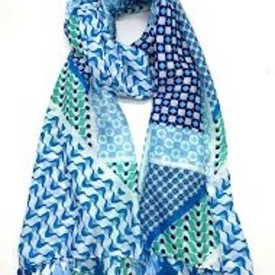 thin scarf xt-23 blue