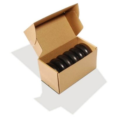 Box of 6 basalt massage stones