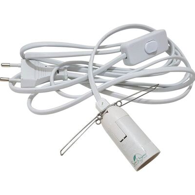 Cordon électrique pour lampe de sel blanc