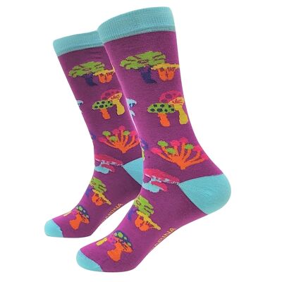Mushrooms Socks - Tangerine Socks