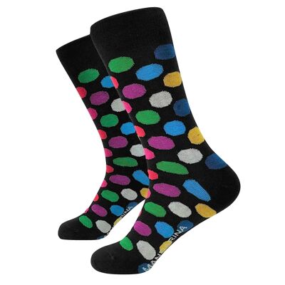 Chaussettes Noires Pois - Tangerine Socks