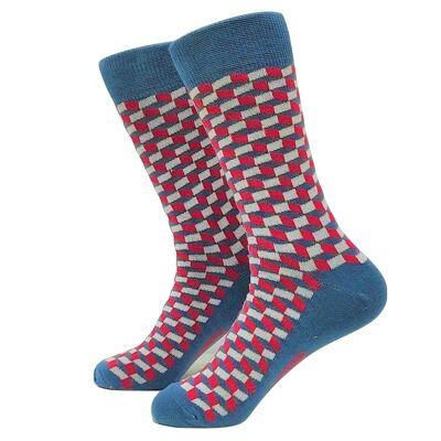 Square 3D Gray Socks - Tangerine Socks