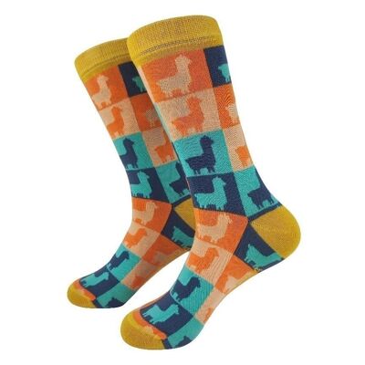 Flames Square Socks - Tangerine Socks