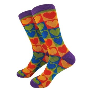 Chaussettes carrées Love - Tangerine Socks