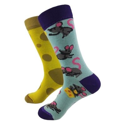 Cheese & Mouse Socks - Mandarina Socks