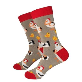 Chaussettes Poulet & Poules - Chaussettes Mandarine