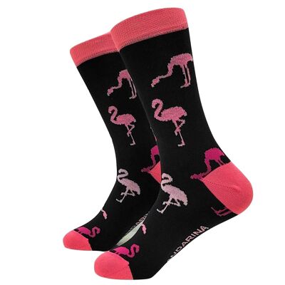 Flamingo Dark Socks - Tangerine Socks