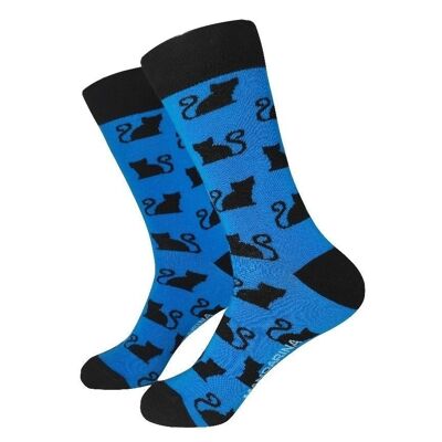 Cat Blue Socks - Mandarina Socks