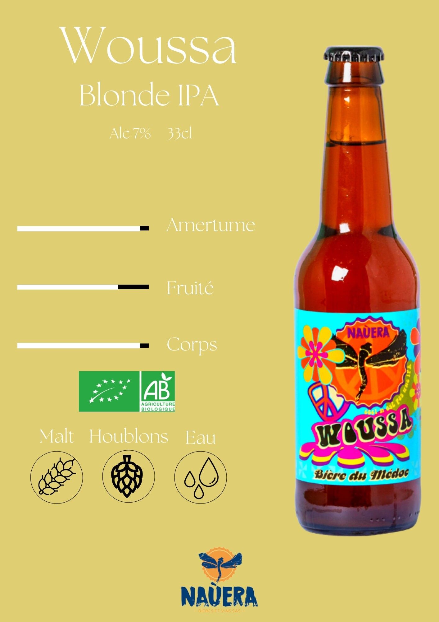 ORGANIC BEER IPA - WOUSSA 33 CL