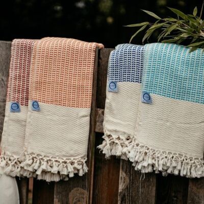 Serviette de plage et écharpe "Gordion Towel" en un | très beaux nœuds et tissage fin