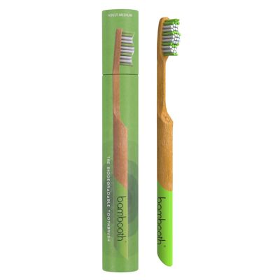 Spazzolino da denti in bambù - Verde foresta (medio)