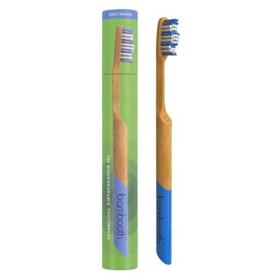 Spazzolino da denti in bambù - blu mare (medio)