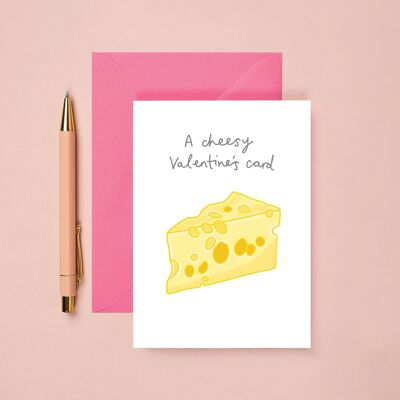 Tarjeta de San Valentín con queso | Tarjeta de San Valentín divertida