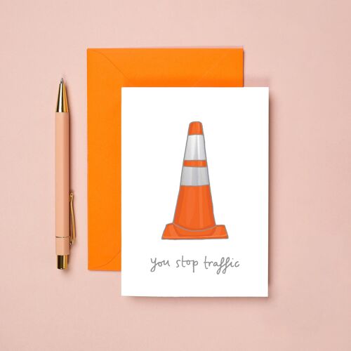 Traffic Cone Greeting Card | Funny Anniversary Card | Love