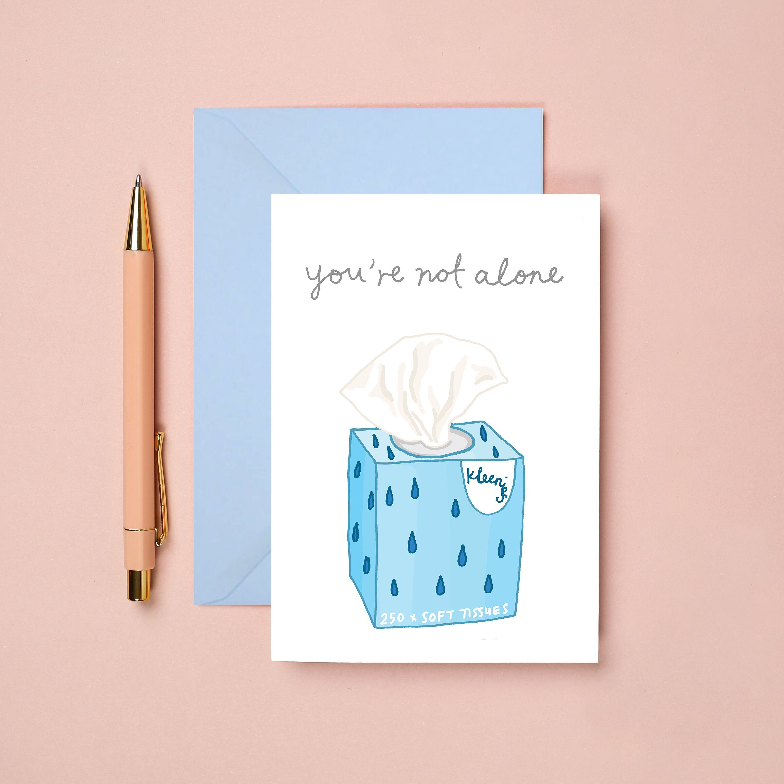 Carte de sympathie pour les tissus | Douce carte de sympathie | Je suis désolé carte