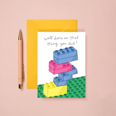 Lego Greeting Card | Well Done Card | Congratulations Card