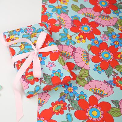Groovy Floral Gift Wrap | Wrapping Paper Sheets