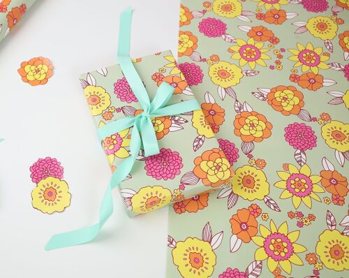 Swinging Floral Gift Wrap | Wrapping Paper Sheets