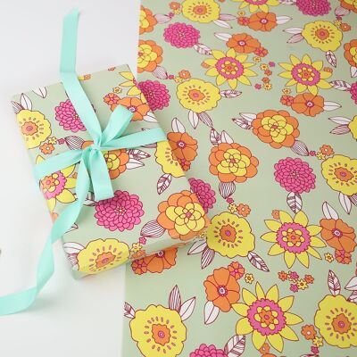 Swinging Floral Gift Wrap | Wrapping Paper Sheets