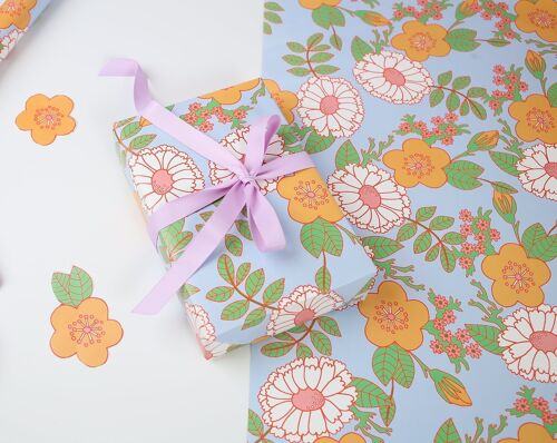 Chilled Floral Gift Wrap | Wrapping Paper Sheets