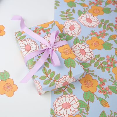 Papel de regalo floral frío | Hojas de papel de regalo