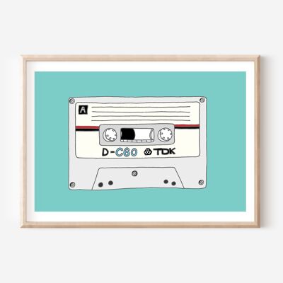 Kassettenbanddruck | Wandkunst | Wanddeko | Retro Cool | 80er
