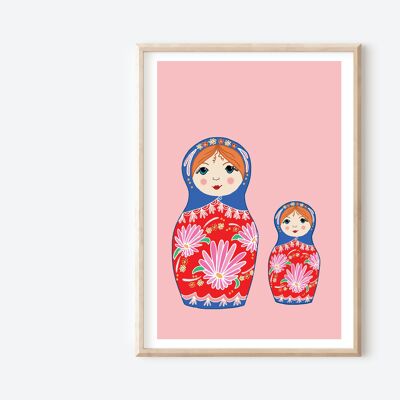 Stampa di bambole | Arte della parete | Decorazione da parete | Bambole russe