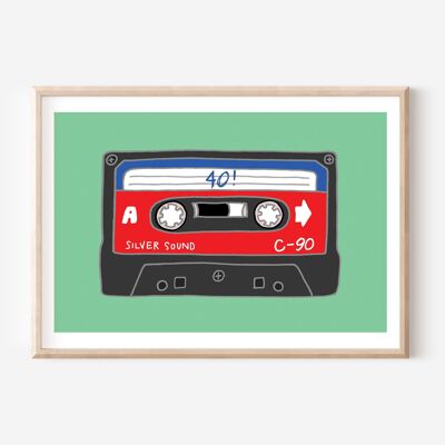 40s Tape Birthday Print | Wall Art | Wall Decor | Retro Cool