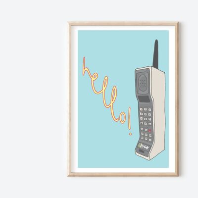 Brick Phone Print | Wall Art | Wall Decor | Retro