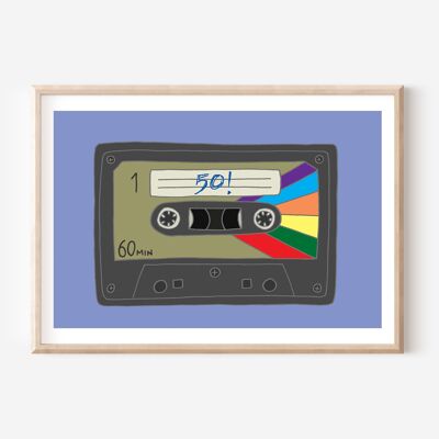 50s Tape Birthday Print | Wall Art | Wall Decor | Retro Cool