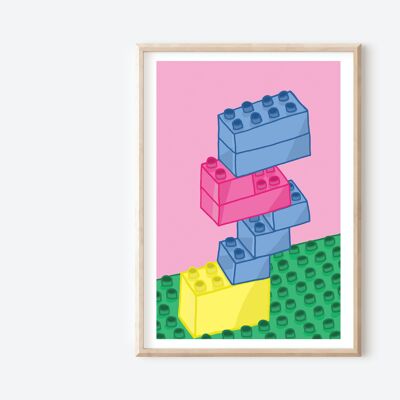Stampa Lego | Arte della parete | Decorazione da parete | Divertente/Umoristico
