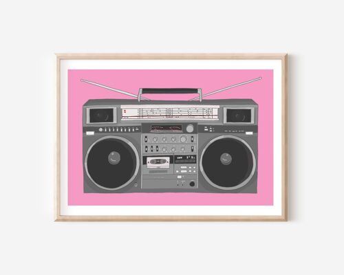 Boombox Print | Wall Art | Wall Decor | Music Print | 80s