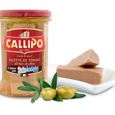 Filets de thon Callipo g. 300 à l'huile d'olive de Calabre