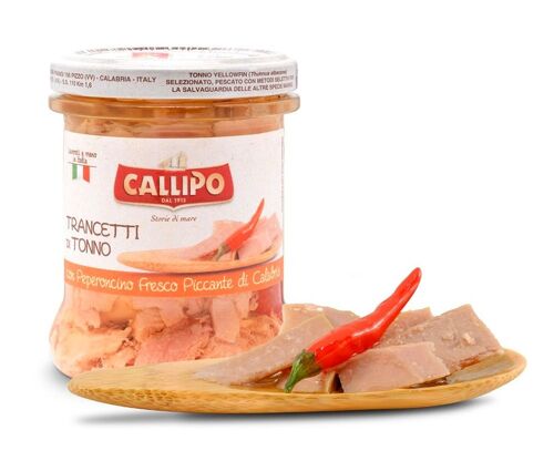 Trancetti di Tonno Callipo g.170 all'olio di oliva con Peperoncino Fresco Piccante di Calabria