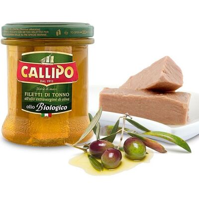Filetes de Atún Callipo g.175 en Aceite de Oliva Virgen Extra Ecológico de Calabria