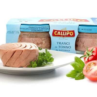 Steaks de thon g.80x2 Callipo naturel en verre fabriqué en Italie